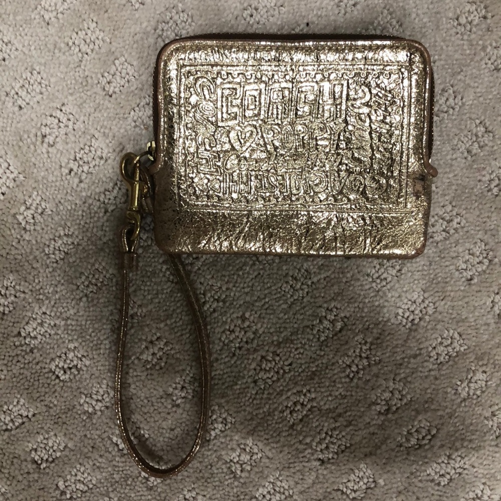 Gold Coach Wristlet